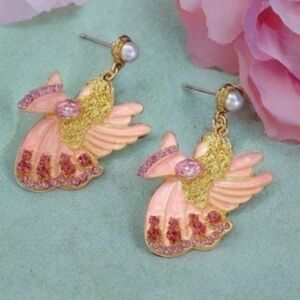 BETSEY JOHNSON SPARKLING ANGEL HOLIDAY EARRINGS 2
